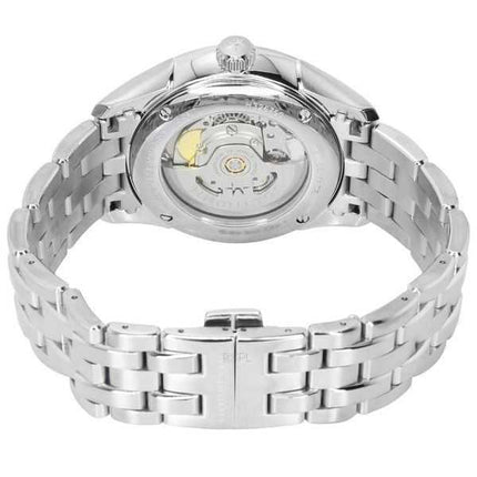 Orologio da uomo Hamilton Jazzmaster in acciaio inossidabile a cuore aperto con quadrante argentato automatico H32675150