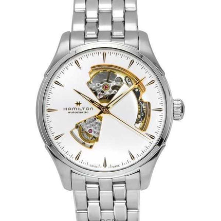 Orologio da uomo Hamilton Jazzmaster in acciaio inossidabile con quadrante a cuore aperto e automatico H32675151