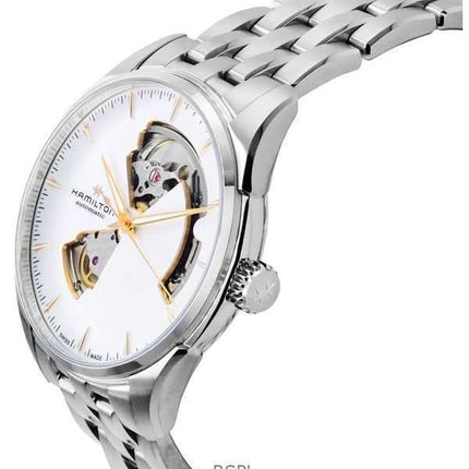 Orologio da uomo Hamilton Jazzmaster in acciaio inossidabile con quadrante a cuore aperto e automatico H32675151
