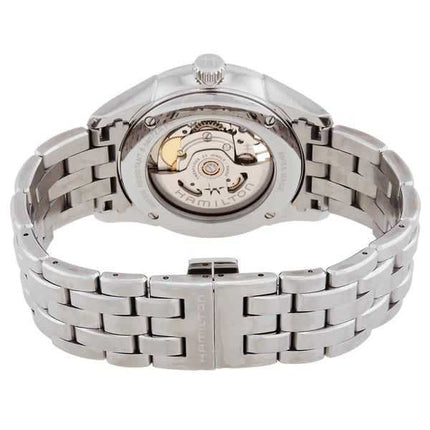 Orologio da uomo Hamilton Jazzmaster in acciaio inossidabile bordeaux con quadrante a cuore aperto automatico H32675170