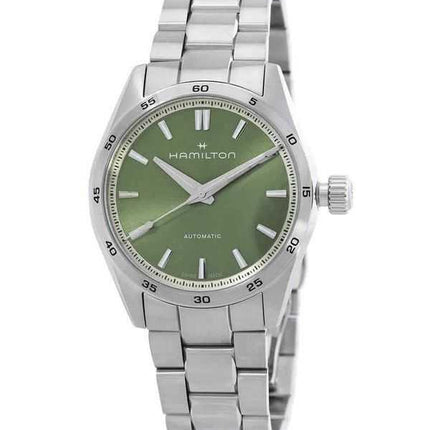 Orologio da donna Hamilton Jazzmaster Performer in acciaio inossidabile con quadrante verde automatico H36105160 100M