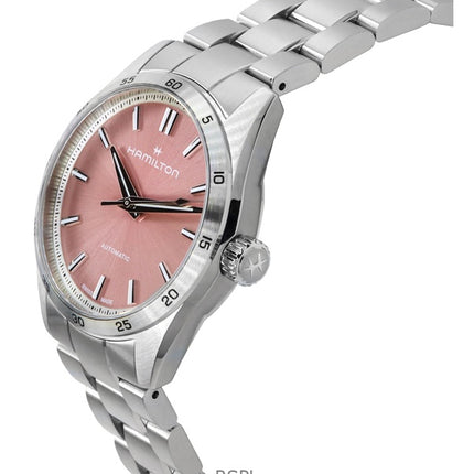 Orologio da donna Hamilton Jazzmaster Performer in acciaio inossidabile con quadrante rosa automatico H36105171 100M
