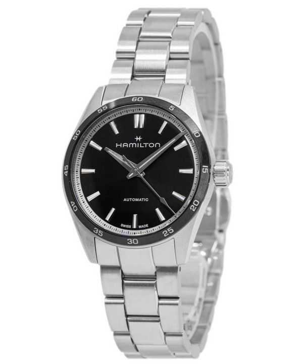 Orologio da uomo Hamilton Jazzmaster Performer in acciaio inossidabile con quadrante nero automatico H36205130 100M