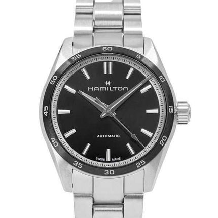 Orologio da uomo Hamilton Jazzmaster Performer in acciaio inossidabile con quadrante nero automatico H36205130 100M
