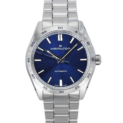 Orologio da uomo Hamilton Jazzmaster Performer in acciaio inossidabile con quadrante blu automatico H36215140 100M