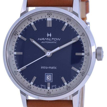 Orologio da uomo automatico Hamilton American Classic Intra-Matic con cinturino in pelle H38425540
