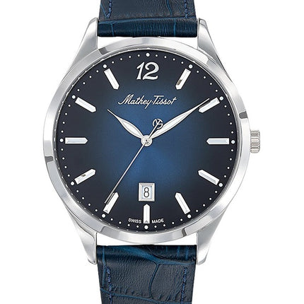 Orologio da uomo Mathey-Tissot Urban Leather quadrante blu al quarzo H411ABU