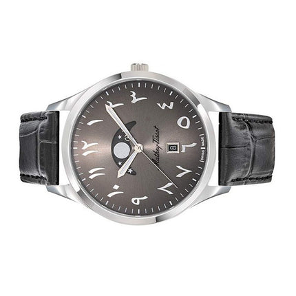 Orologio da uomo Mathey-Tissot Urban Moon cinturino in pelle quadrante arabo nero al quarzo H411ALAN