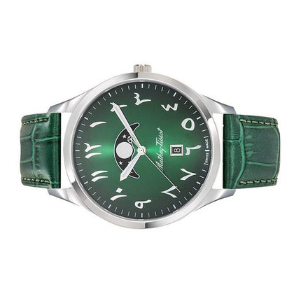 Orologio da uomo Mathey-Tissot Urban Moon cinturino in pelle quadrante arabo verde al quarzo H411ALPEV