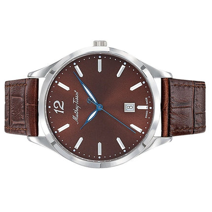 Orologio da uomo Mathey-Tissot Urban con cinturino in pelle e quadrante marrone al quarzo H411AM