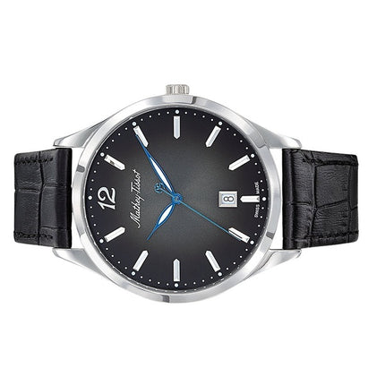 Orologio da uomo Mathey-Tissot Urban con cinturino in pelle e quadrante nero al quarzo H411AN