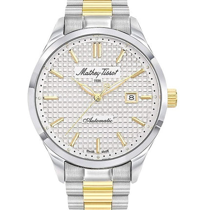 Orologio da uomo Mathey-Tissot Urban Two Tone in acciaio inossidabile con quadrante argentato automatico H411ATBI
