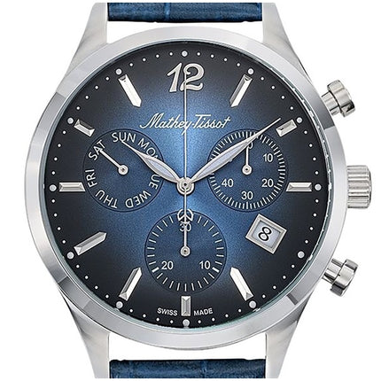 Orologio da uomo Mathey-Tissot Urban Chrono cinturino in pelle quadrante blu al quarzo H411CHALBU
