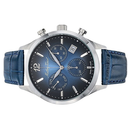 Orologio da uomo Mathey-Tissot Urban Chrono cinturino in pelle quadrante blu al quarzo H411CHALBU