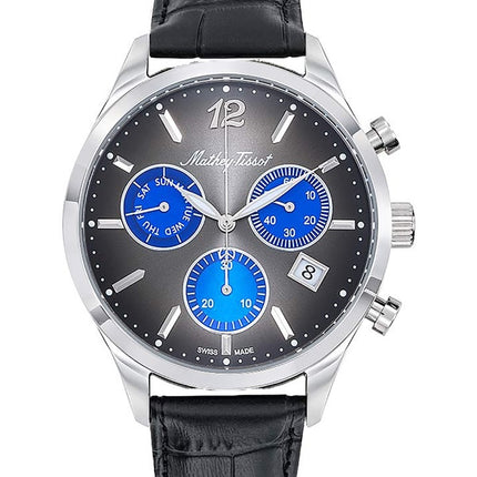 Orologio da uomo Mathey-Tissot Urban Chrono cinturino in pelle quadrante nero al quarzo H411CHALMB