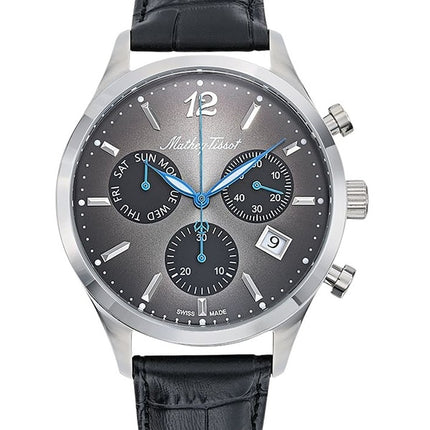 Orologio da uomo Mathey-Tissot Urban Chrono cinturino in pelle quadrante nero al quarzo H411CHALN