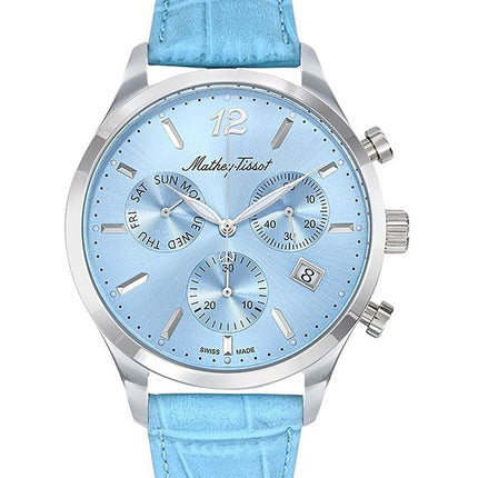 Orologio da uomo Mathey-Tissot Urban Chrono cinturino in pelle quadrante blu al quarzo H411CHALSKY