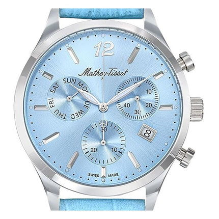 Orologio da uomo Mathey-Tissot Urban Chrono cinturino in pelle quadrante blu al quarzo H411CHALSKY