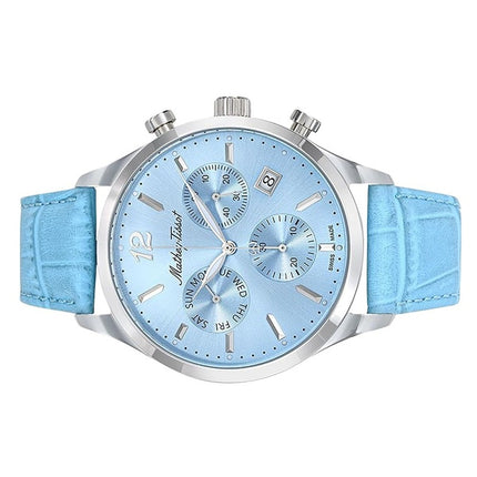 Orologio da uomo Mathey-Tissot Urban Chrono cinturino in pelle quadrante blu al quarzo H411CHALSKY