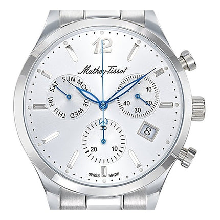 Orologio da uomo Mathey-Tissot Urban Chrono in acciaio inossidabile con quadrante argentato al quarzo H411CHAS