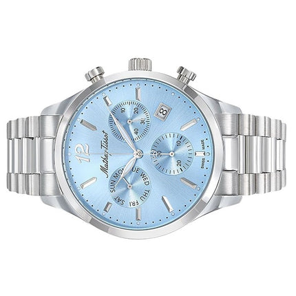 Orologio da uomo Mathey-Tissot Urban Chrono in acciaio inossidabile con quadrante blu al quarzo H411CHASKY