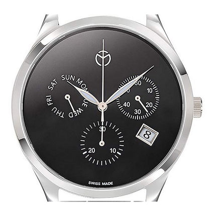 Orologio da uomo Mathey-Tissot Urban Chronograph cinturino in pelle quadrante nero al quarzo H411CHLNM