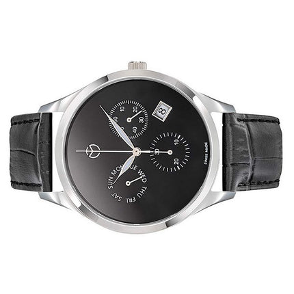 Orologio da uomo Mathey-Tissot Urban Chronograph cinturino in pelle quadrante nero al quarzo H411CHLNM