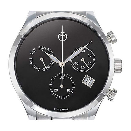 Orologio da uomo Mathey-Tissot Urban Chronograph in acciaio inossidabile con quadrante nero al quarzo H411CHNM