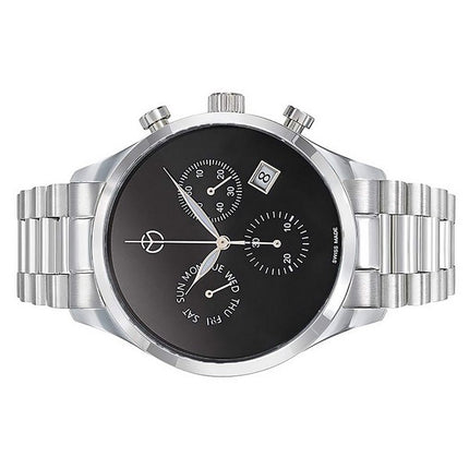 Orologio da uomo Mathey-Tissot Urban Chronograph in acciaio inossidabile con quadrante nero al quarzo H411CHNM
