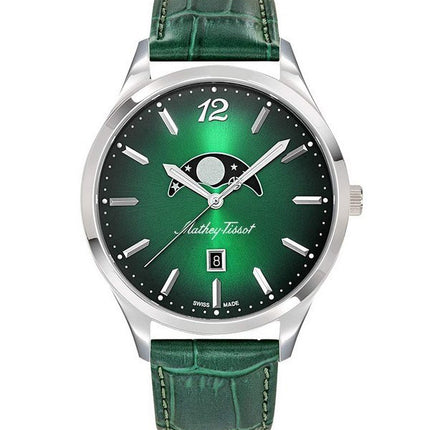 Orologio da uomo Mathey-Tissot Urban Moon cinturino in pelle quadrante verde al quarzo H411LAVM