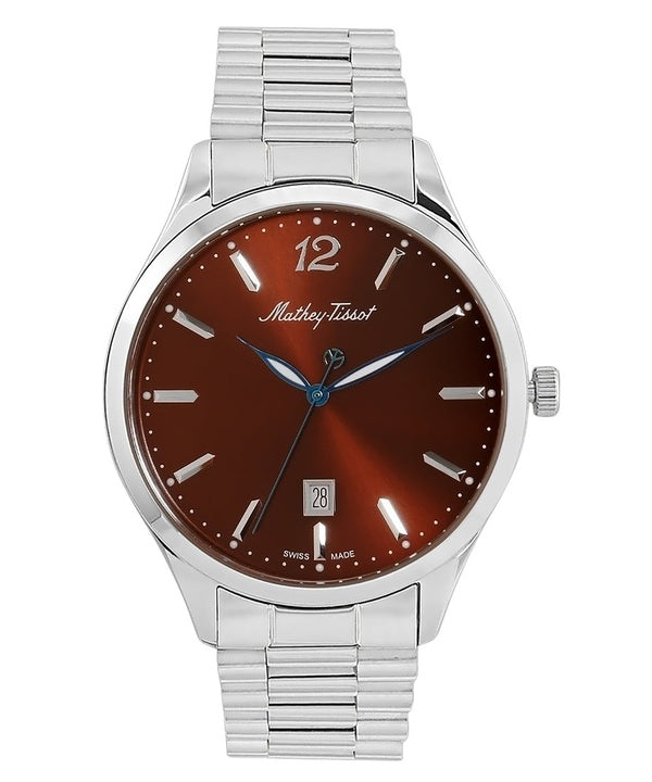 Orologio da uomo Mathey-Tissot Urban Metal quadrante marrone al quarzo H411MAM