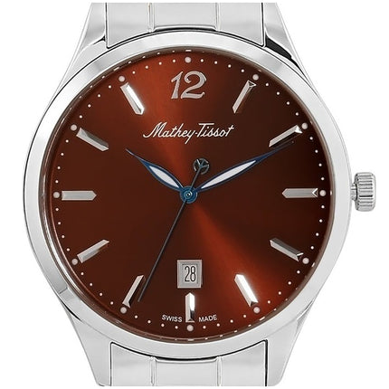 Orologio da uomo Mathey-Tissot Urban Metal quadrante marrone al quarzo H411MAM