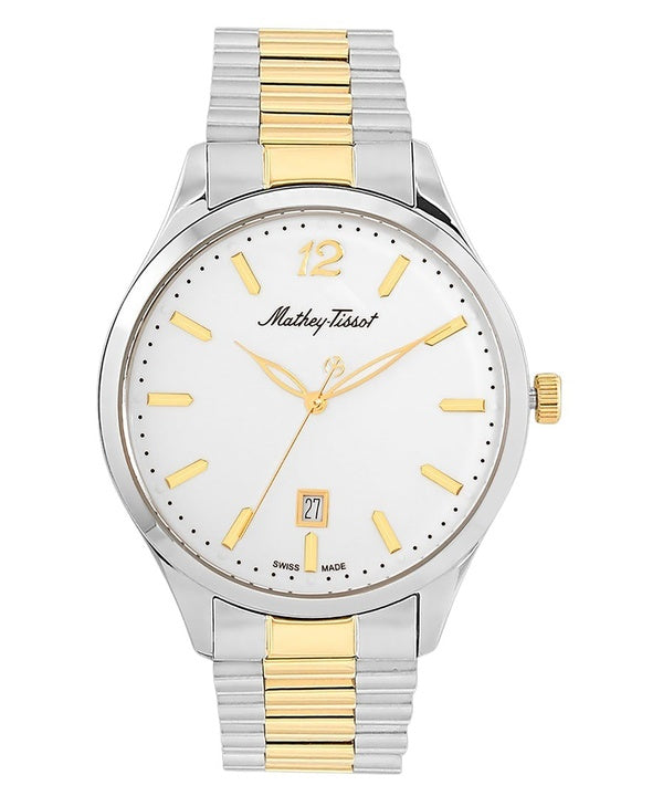 Orologio da uomo Mathey-Tissot Urban Metal quadrante bianco al quarzo H411MBI