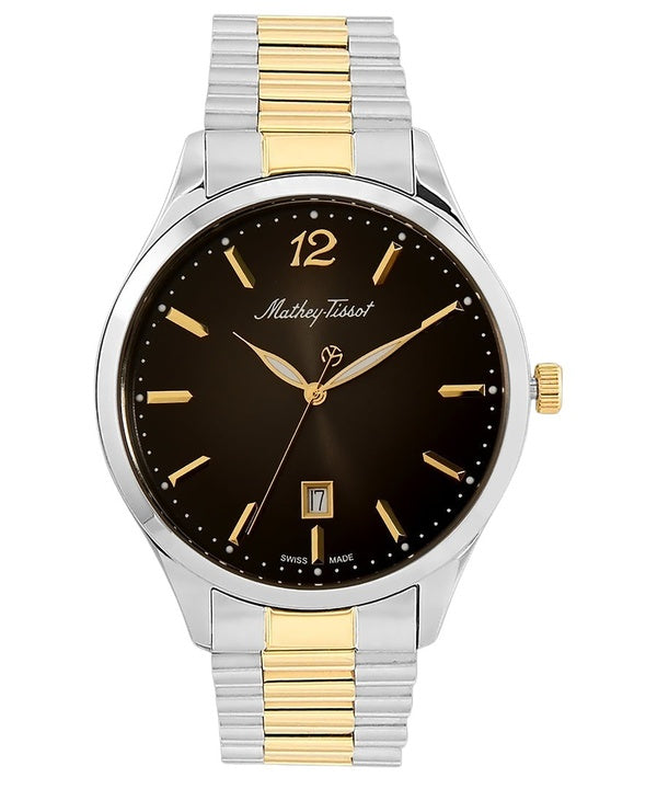 Orologio da uomo Mathey-Tissot Urban Metal quadrante nero al quarzo H411MBN