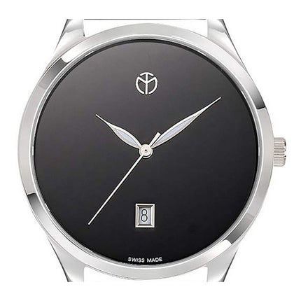 Orologio da uomo Mathey-Tissot Urban con cinturino in pelle e quadrante nero al quarzo H411NM