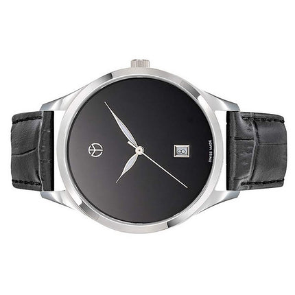 Orologio da uomo Mathey-Tissot Urban con cinturino in pelle e quadrante nero al quarzo H411NM