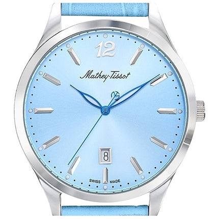Orologio da uomo Mathey-Tissot Urban con cinturino in pelle e quadrante blu al quarzo H411SKY