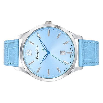 Orologio da uomo Mathey-Tissot Urban con cinturino in pelle e quadrante blu al quarzo H411SKY