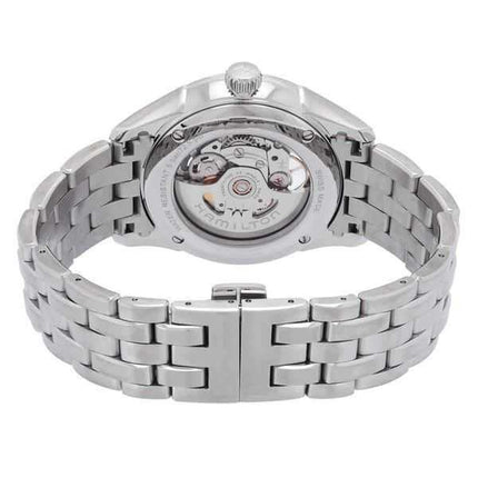 Orologio da uomo Hamilton Jazzmaster Skeleton in acciaio inossidabile con quadrante blu automatico H42535141