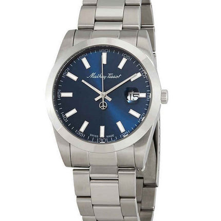 Orologio da uomo Mathey-Tissot Mathy I in acciaio inossidabile con quadrante blu al quarzo H450ABU