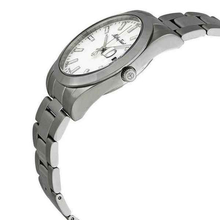 Orologio da uomo Mathey-Tissot Mathy I in acciaio inossidabile con quadrante bianco al quarzo H450AI