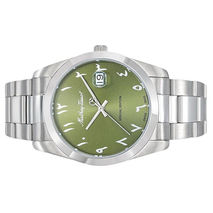 Orologio da uomo Mathey-Tissot Mathy Orient Special Edition in acciaio inossidabile con quadrante verde al quarzo H450APEV