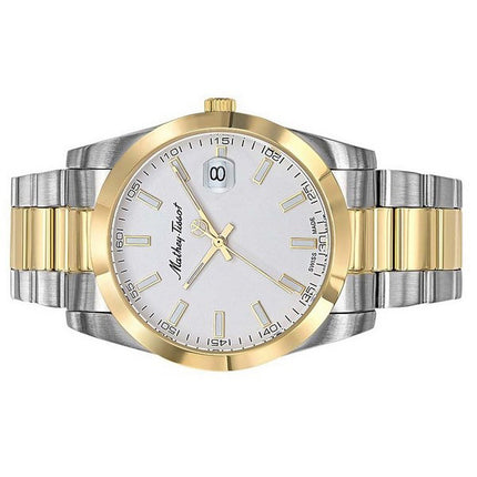 Orologio da uomo Mathey-Tissot Mathy I bicolore in acciaio inossidabile con quadrante bianco al quarzo H450BI
