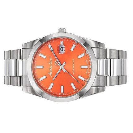Orologio da uomo Mathey-Tissot Mathy Sunray Limited Edition in acciaio inossidabile con quadrante arancione al quarzo H451OR