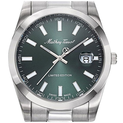 Orologio da uomo Mathey-Tissot Mathy Sunray Limited Edition in acciaio inossidabile con quadrante verde al quarzo H451VE