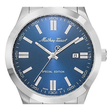 Orologio da uomo Mathey-Tissot Mathy I Jumbo edizione speciale in acciaio inossidabile quadrante blu al quarzo H455ABU