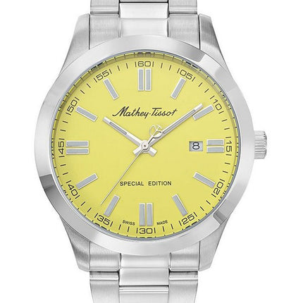 Orologio da uomo Mathey-Tissot Mathy I Jumbo edizione speciale in acciaio inossidabile quadrante giallo al quarzo H455J