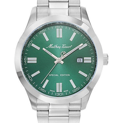 Orologio da uomo Mathey-Tissot Mathy I Jumbo edizione speciale in acciaio inossidabile quadrante verde al quarzo H455VE