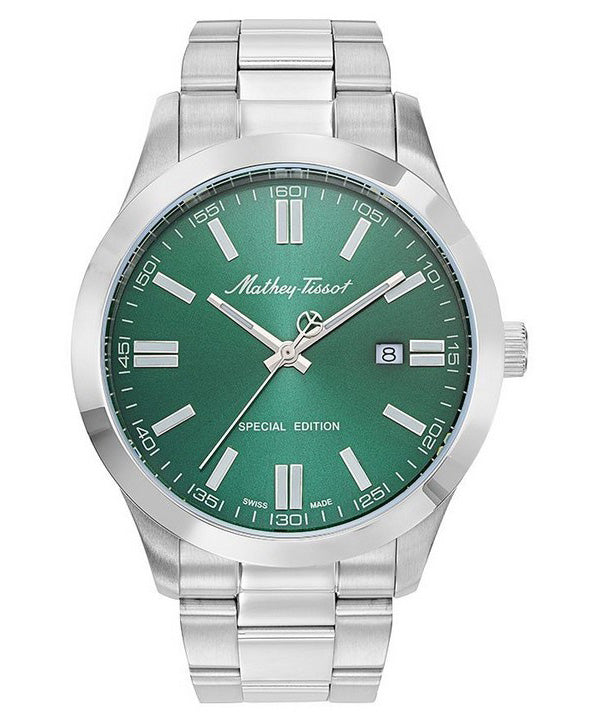 Orologio da uomo Mathey-Tissot Mathy I Jumbo edizione speciale in acciaio inossidabile quadrante verde al quarzo H455VE