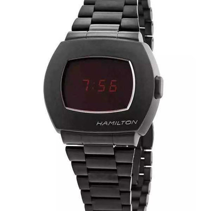 Orologio da uomo Hamilton American Classic PSR Digital in acciaio inossidabile con quadrante nero al quarzo H52404130 100M